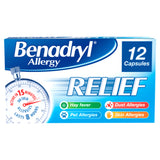 Benadryl Allergy Relief capsules fast acting 12 caps (British brand)
