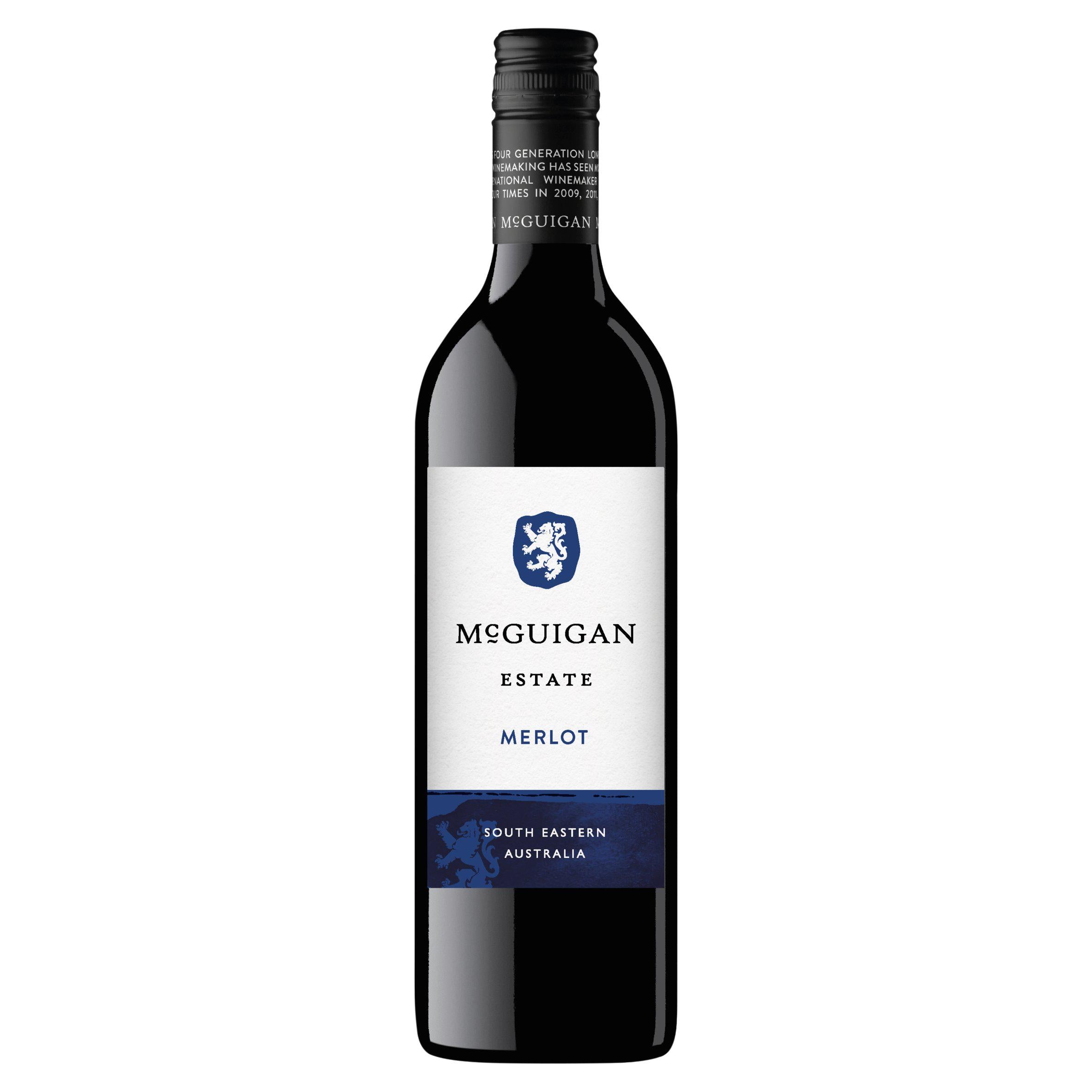 McGuigan Estate Merlot 75cl wine, imported from the UK