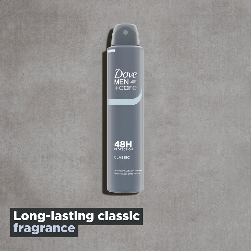 Dove Men+Care Classic aerosol deodorant 200ml, UK version