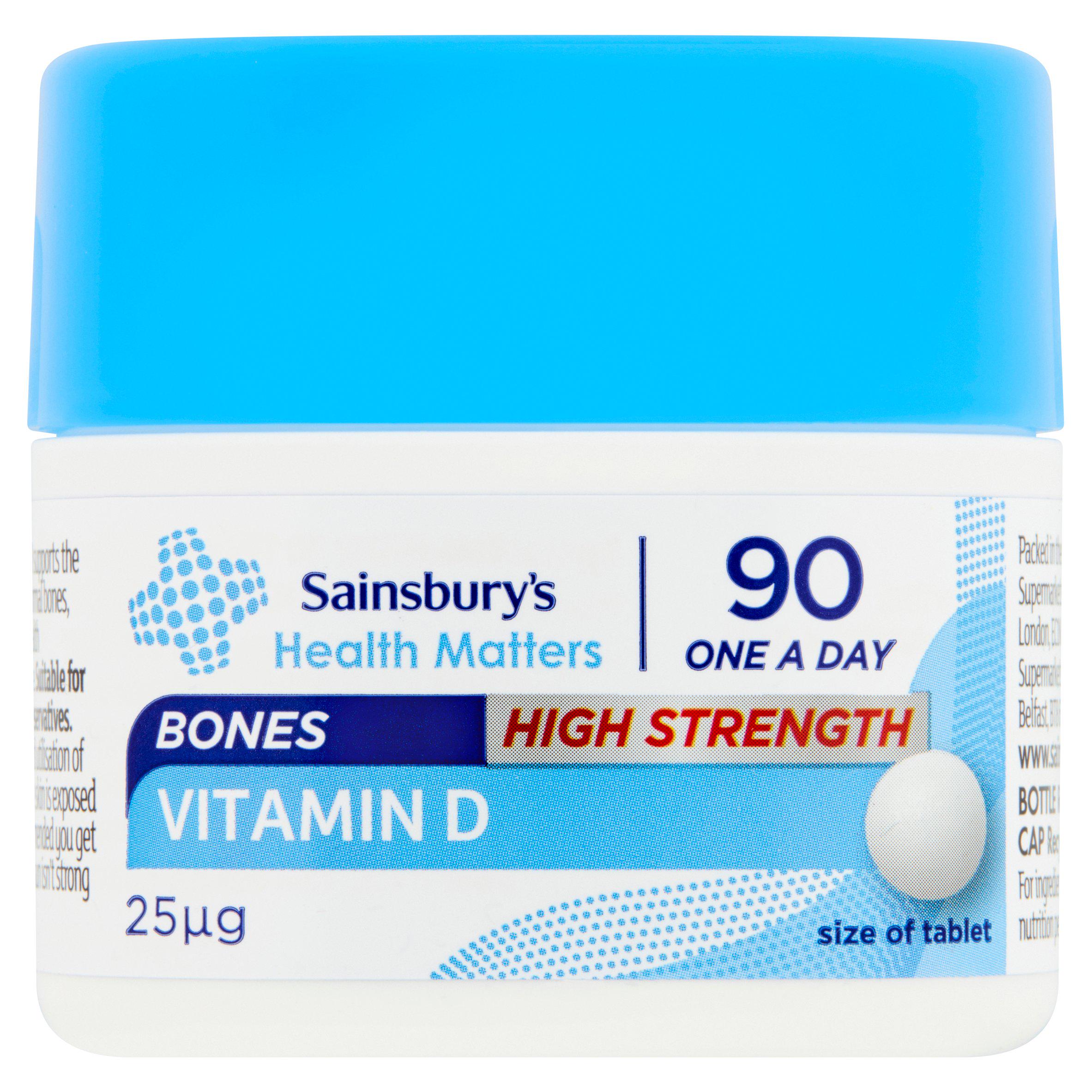 Sainsbury's Vitamin D tablets 25µg 90 count (British brand)