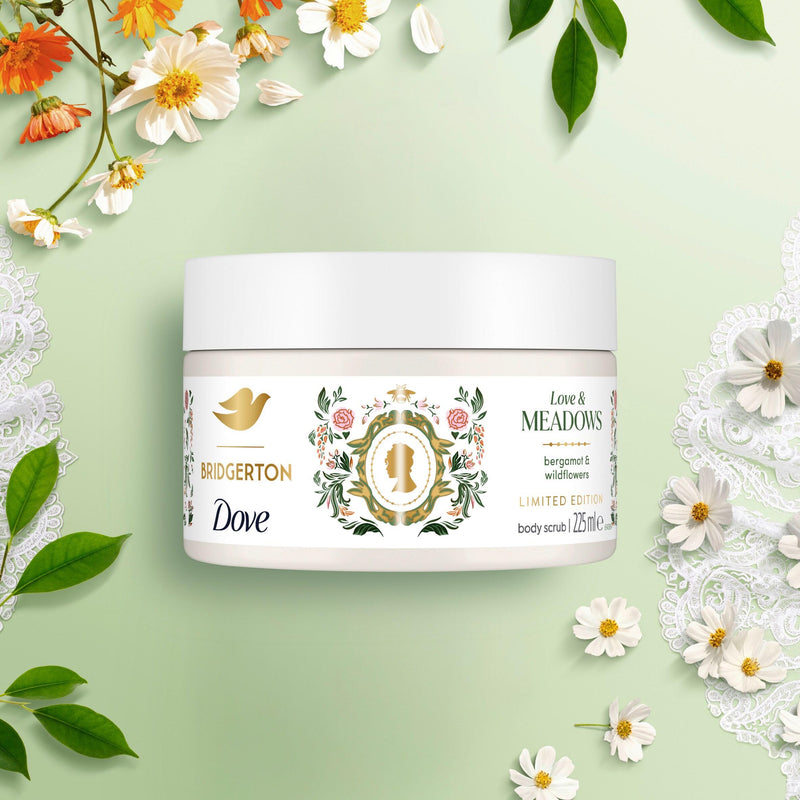 Dove Bridgerton Love & Meadows Body Scrub 225ml - British product