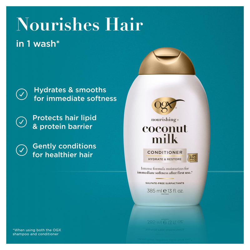 OGX Coconut Milk Conditioner 385ml, imported from the UK
