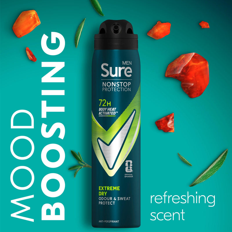 Sure antiperspirant deodorant Extreme Dry 250ml, imported from the UK