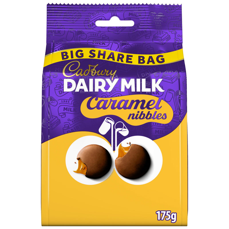 Cadbury chocolate caramel nibbles sharing bag 175g, UK version