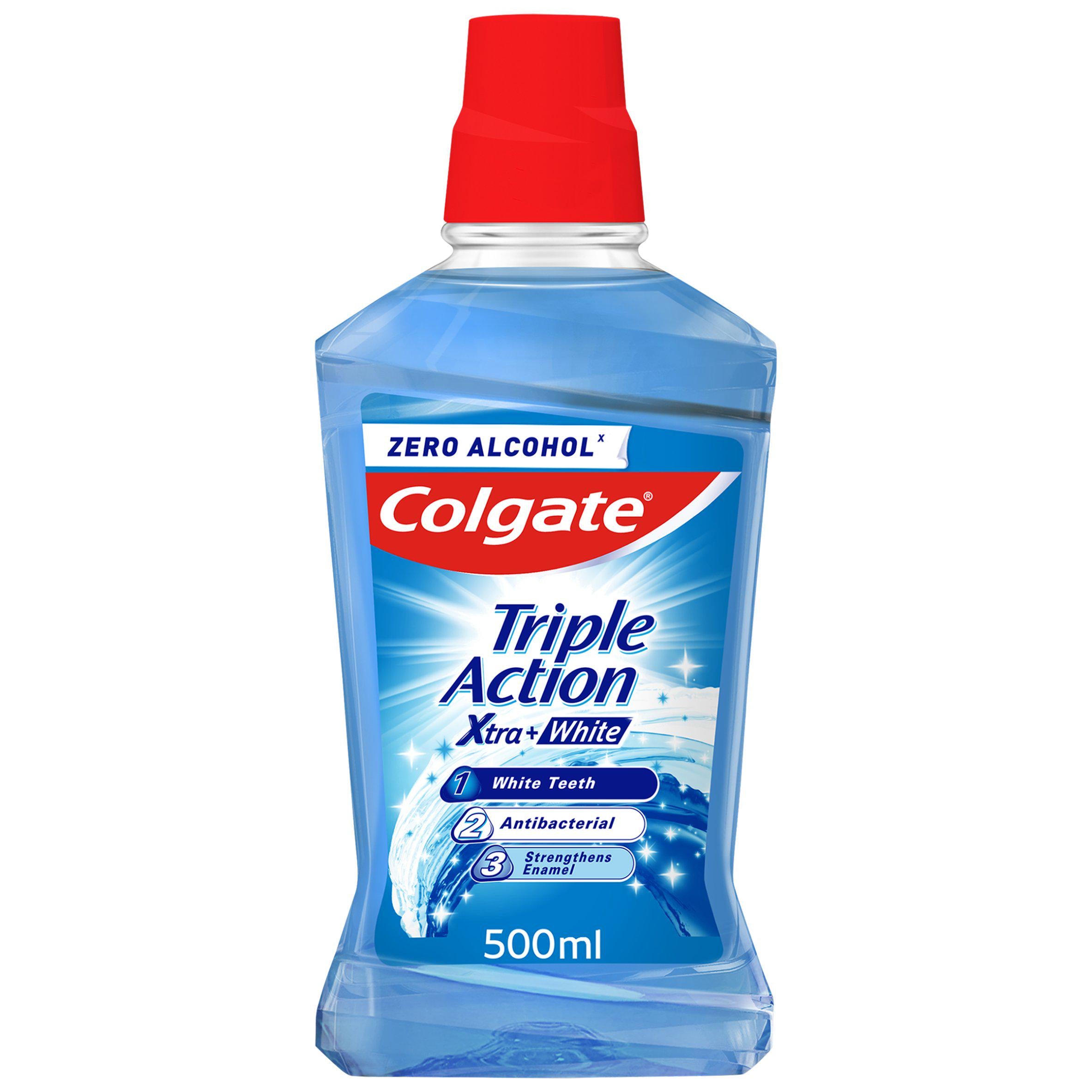 Colgate Triple Action Xtra White Mouthwash 500ml, UK version