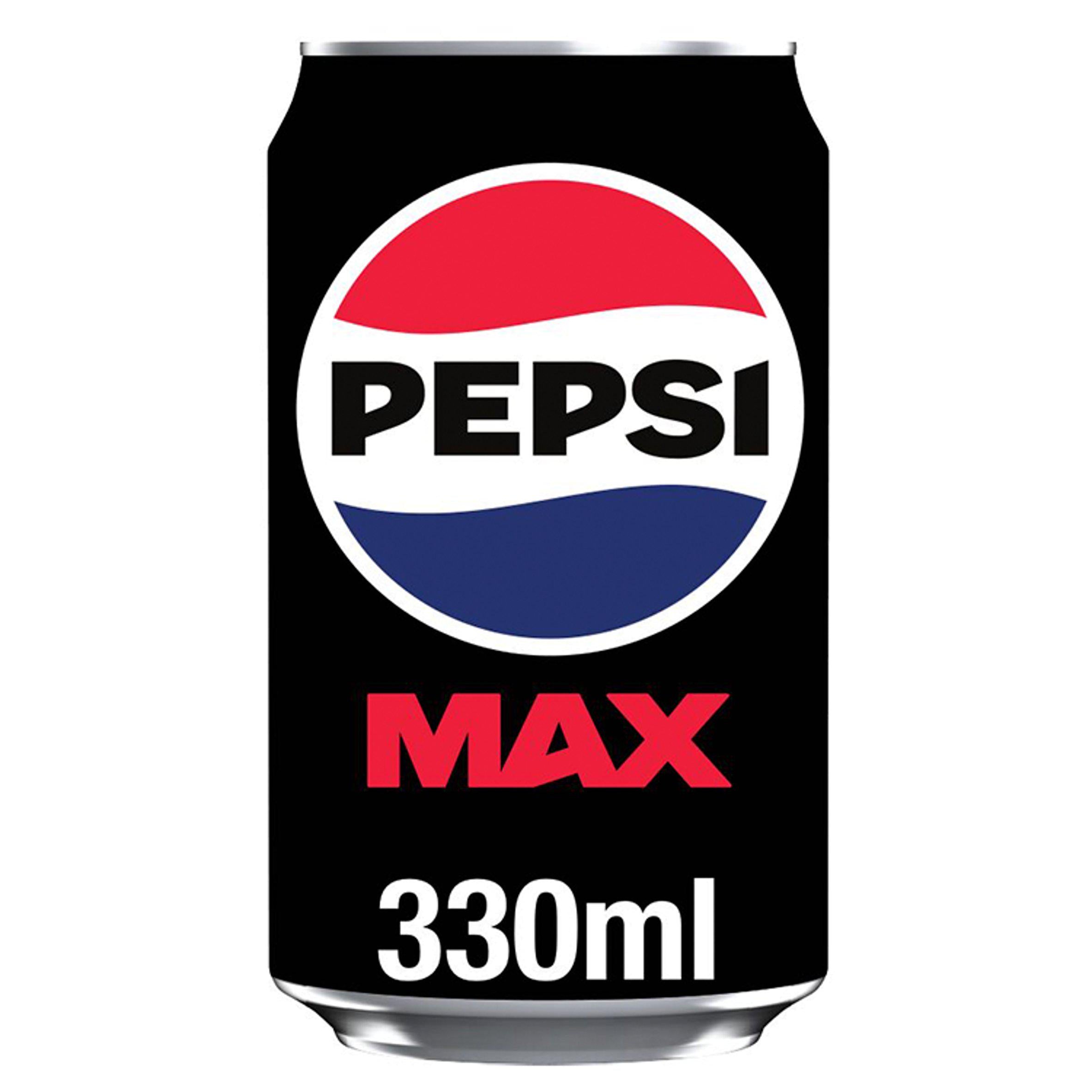 Pepsi Max no sugar cola 330ml can (British brand)