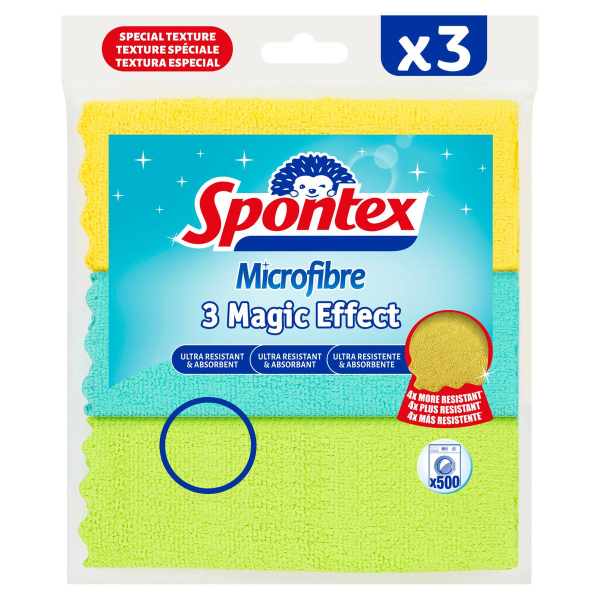 Spontex Magic Effect Microfibre Cloths x3 24.5 x 25cm (British brand)