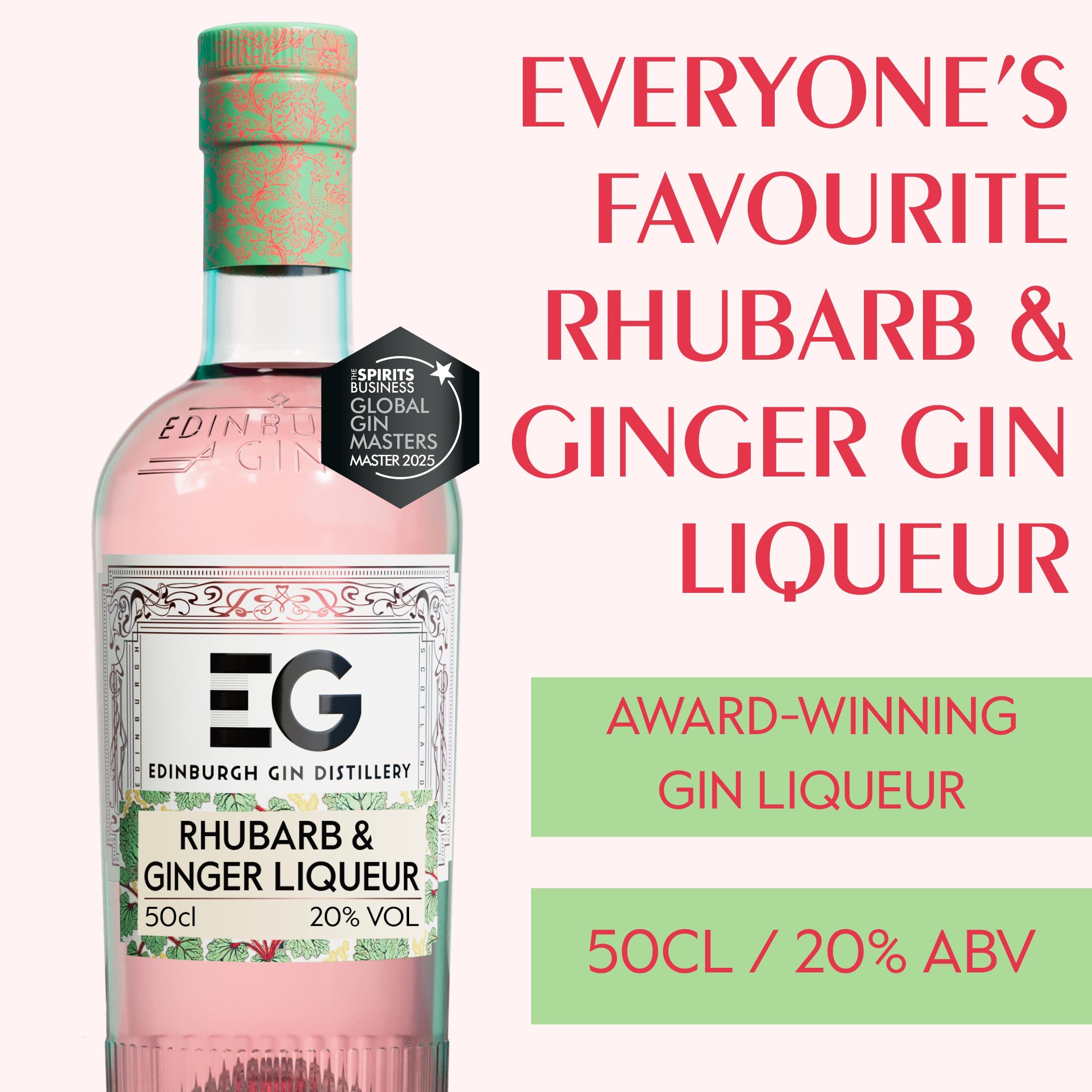 Edinburgh Gin Rhubarb & Ginger liqueur 50cl (British brand)