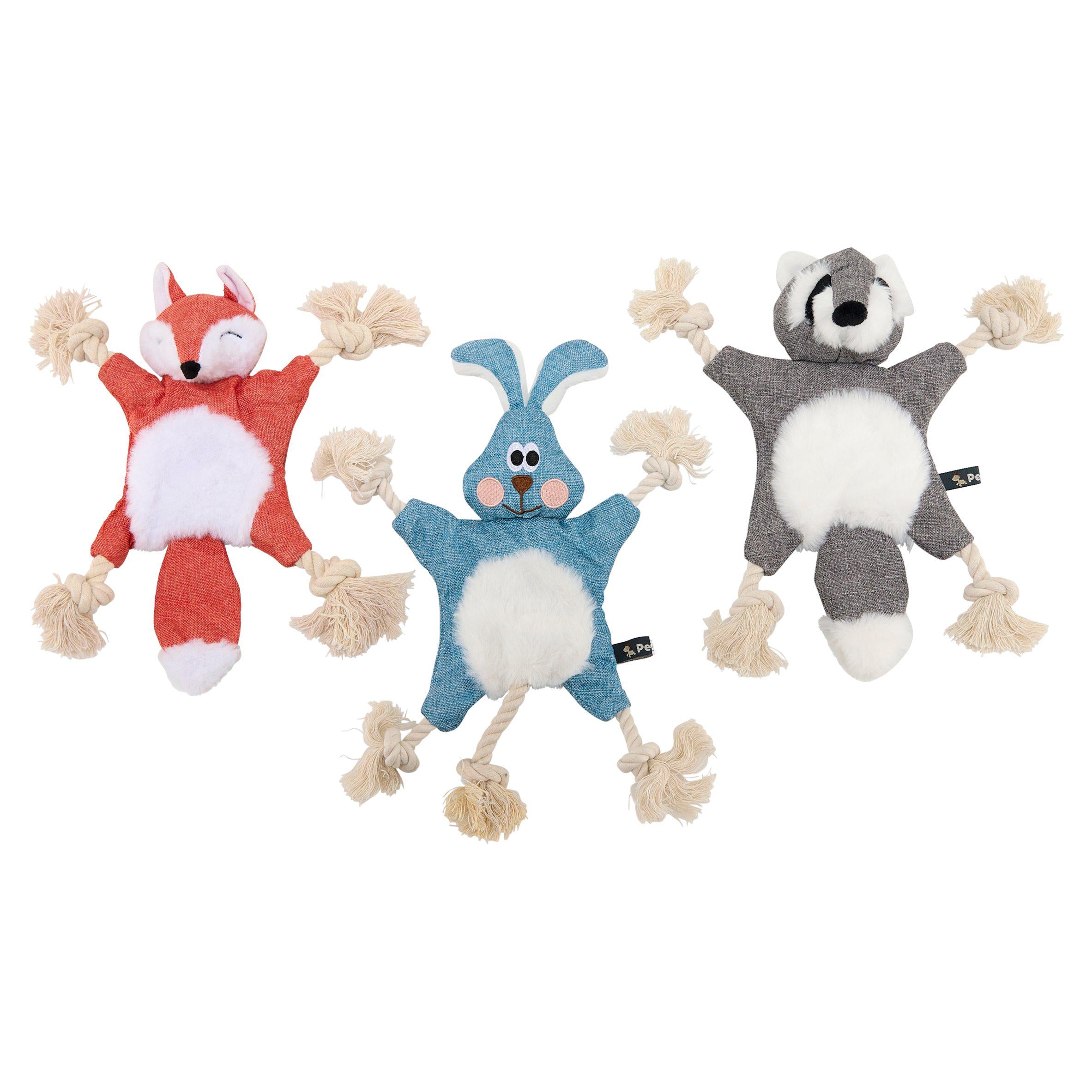 Petface mixed crinkle animals plush dog toys, imported from the UK