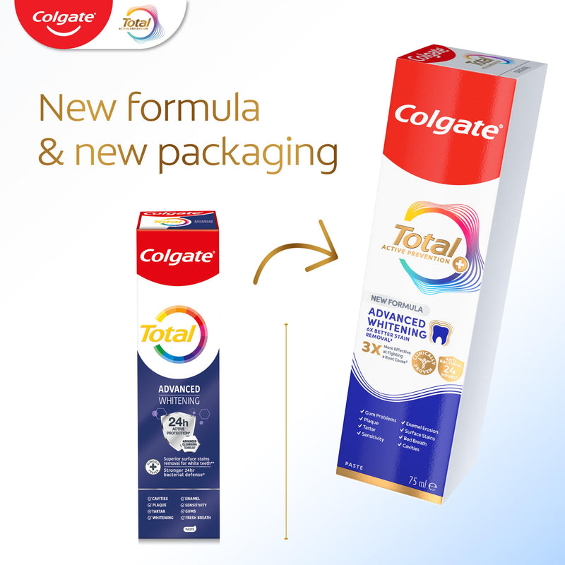 Colgate Total Active Prevention whitening toothpaste 75ml, UK version