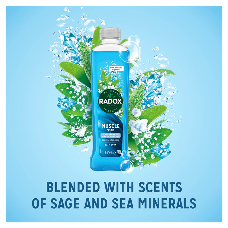 Radox Muscle Soak Bath Soak 500ml bottle, UK version
