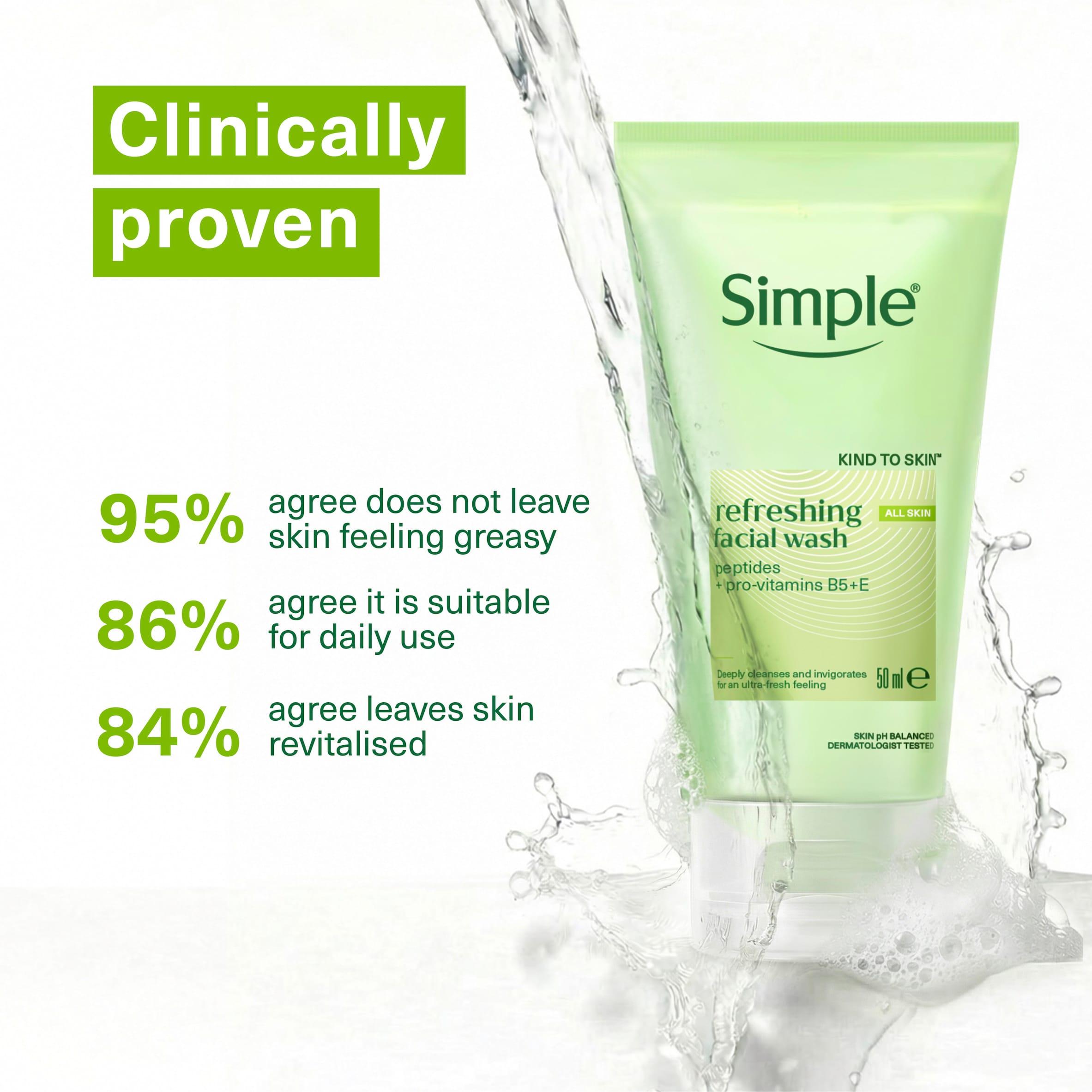 Simple Refreshing Face Wash Gel 150ml, imported from the UK