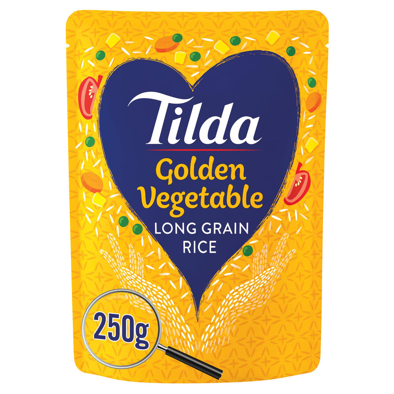 Tilda Golden Vegetable microwave rice 250g pack (British brand)
