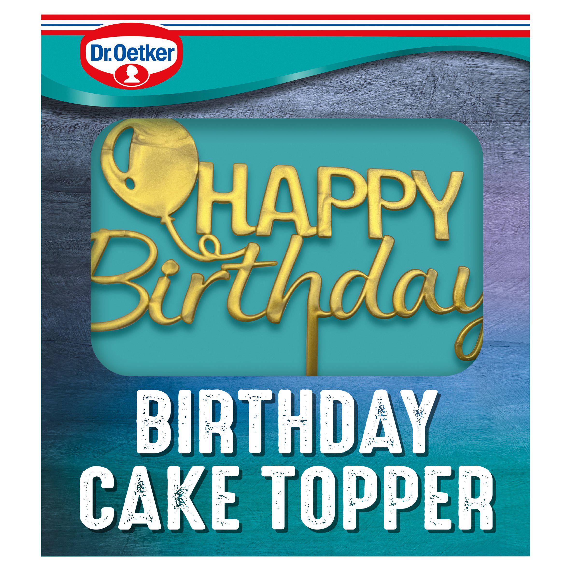 Dr. Oetker happy birthday cake topper, UK version