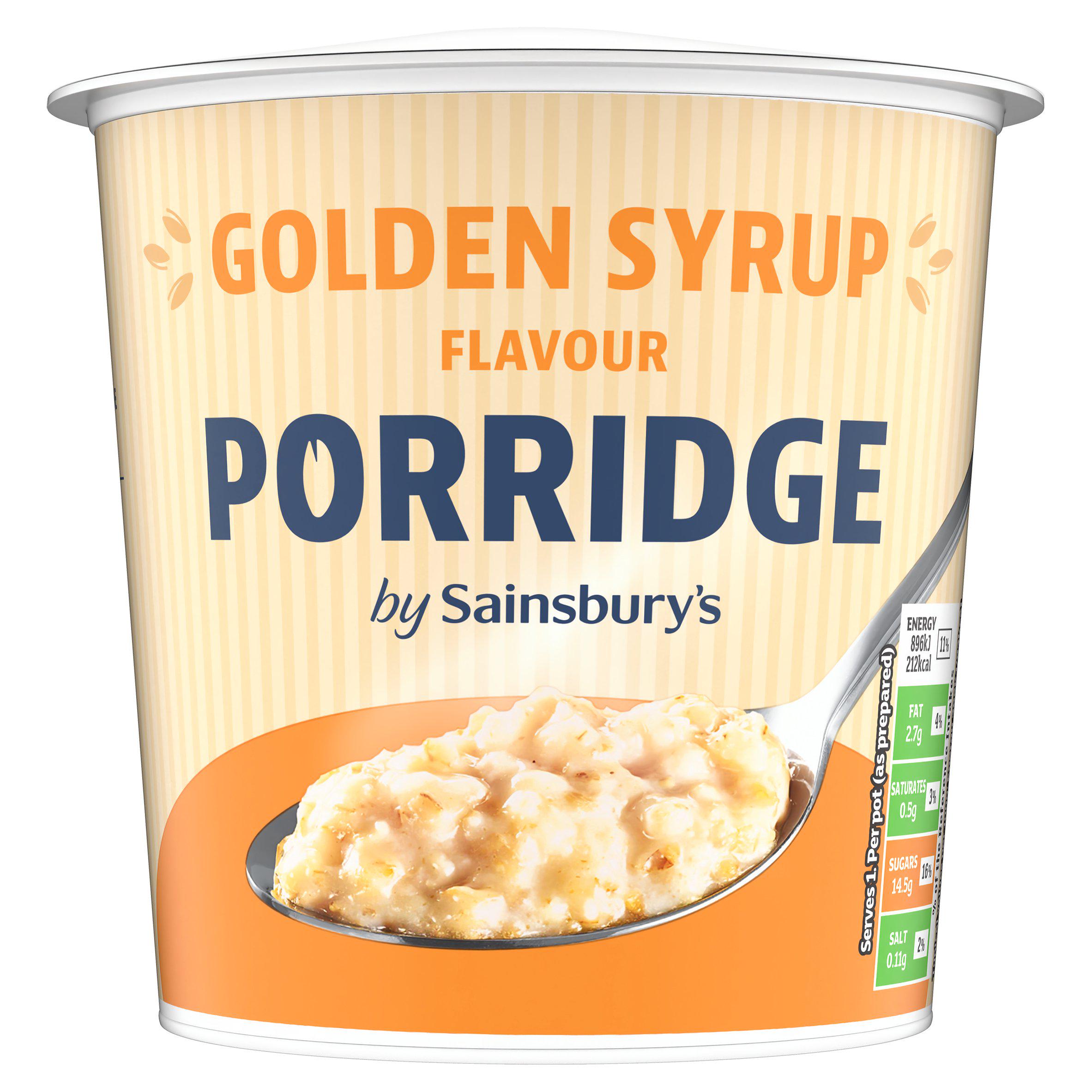 Sainsbury's porridge pot golden syrup flavour 57g - British product