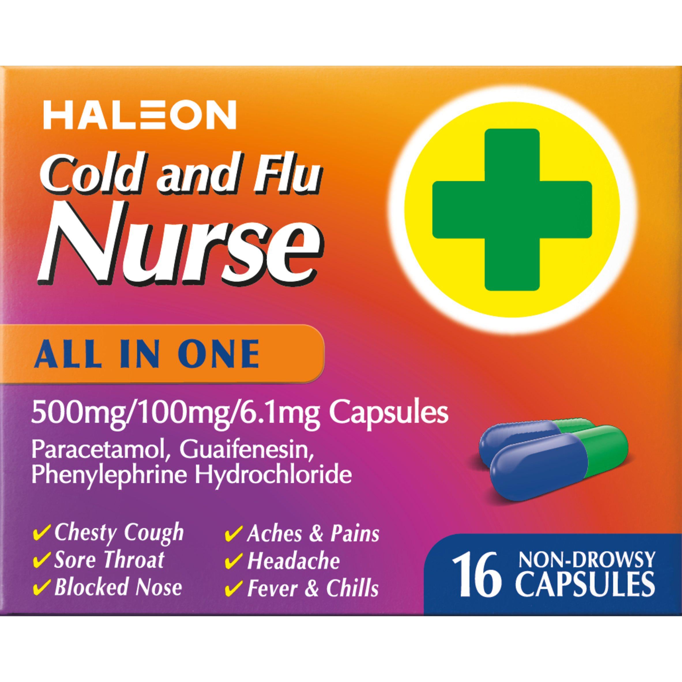 Haleon Cold & Flu Nurse capsules 16 pack - British product