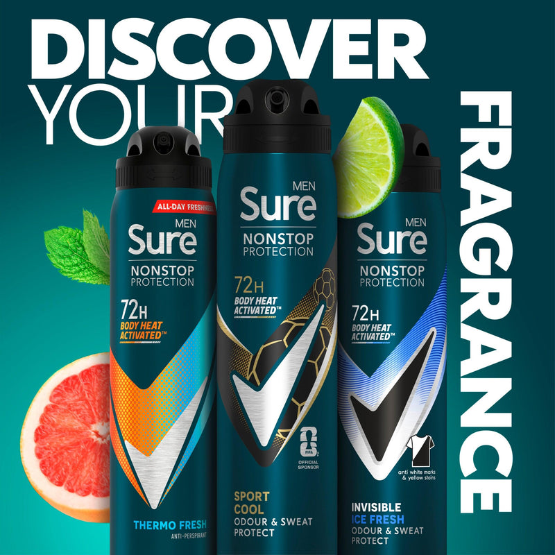 Sure Sport Cool antiperspirant deodorant 250ml (British brand)