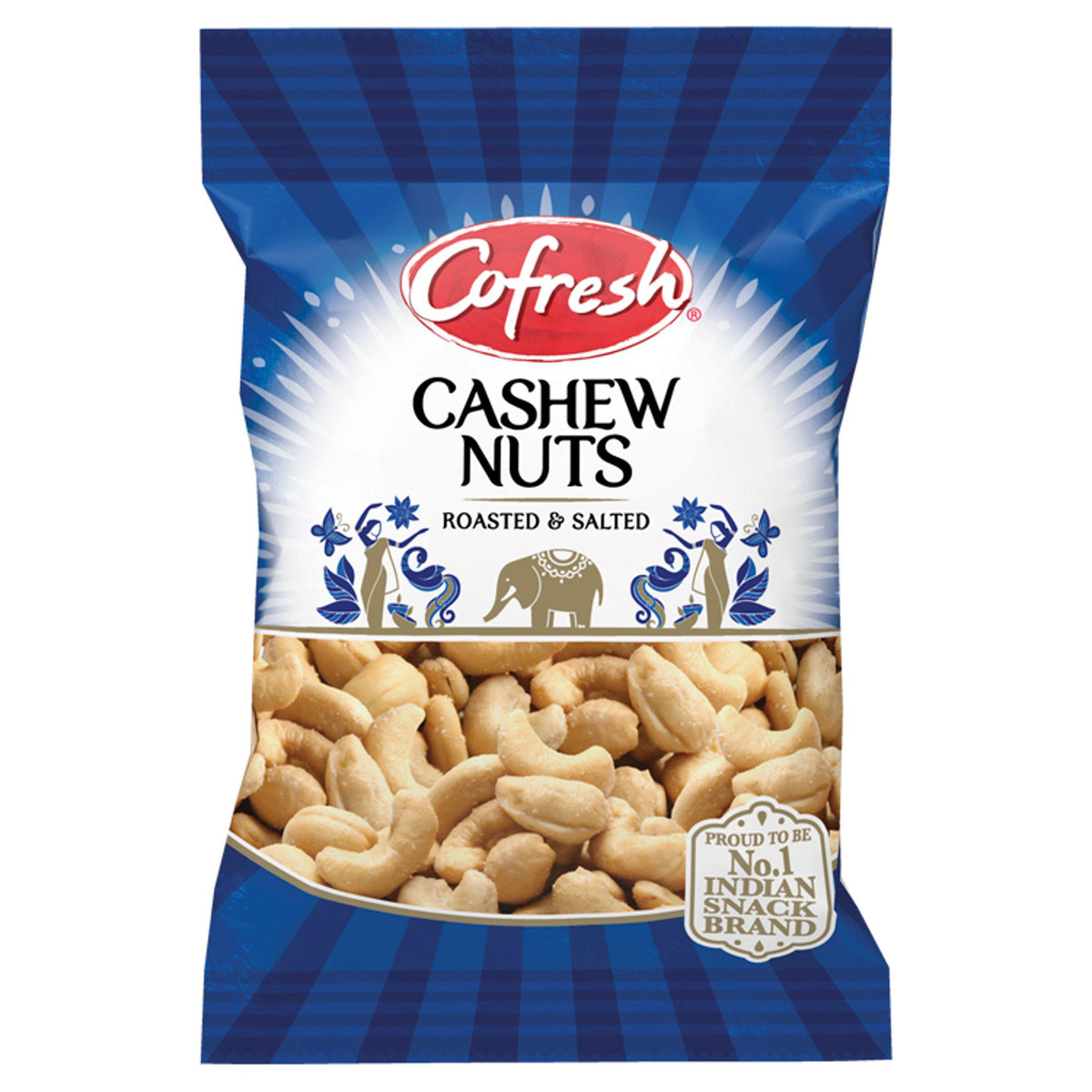 Cofresh roasted and salted cashew nuts 60g, imported from the UK