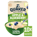 Quaker apple and blueberry porridge sachets 10x36g, imported from the UK