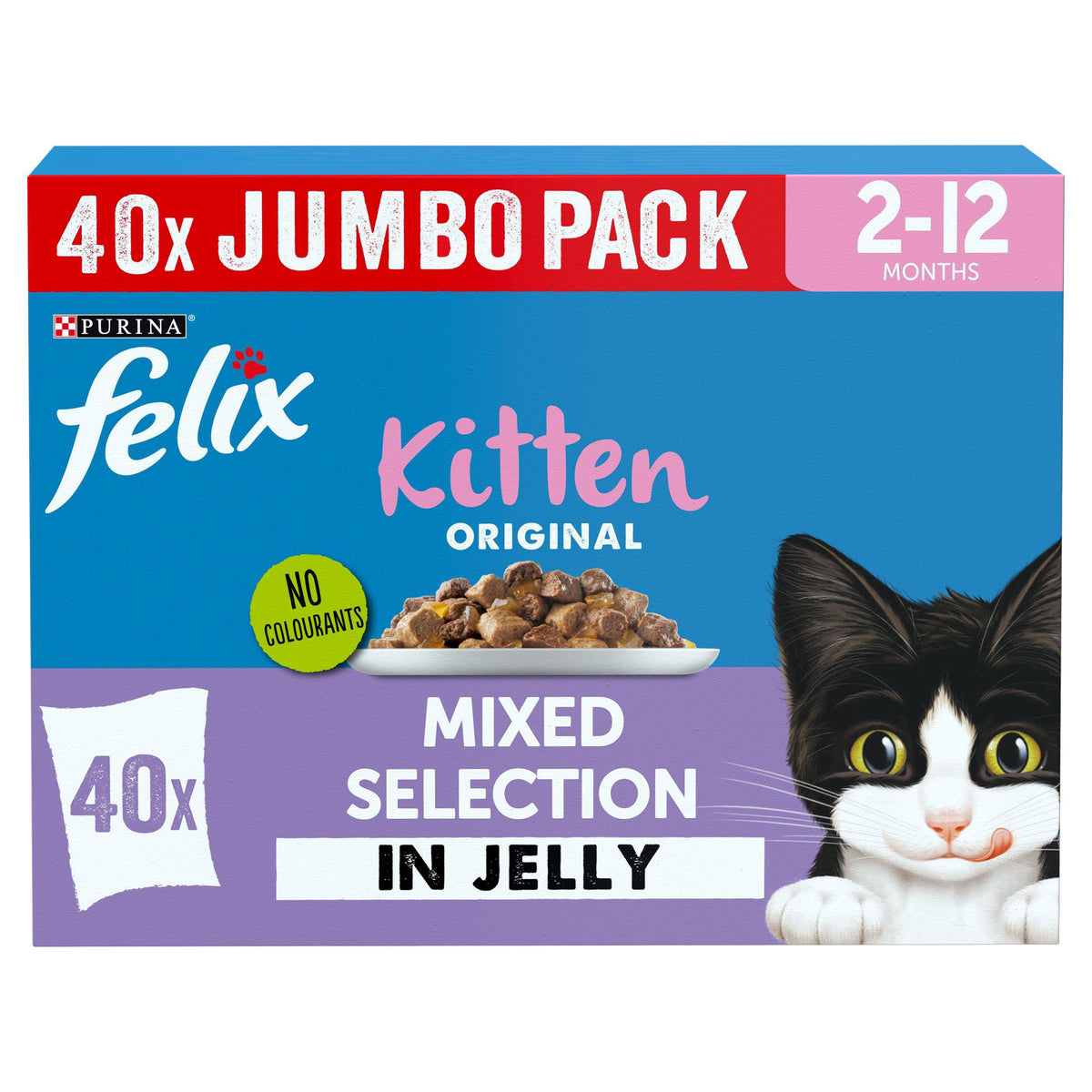 Felix Original Kitten Mixed Selection Jelly cat food 40x85g, UK version