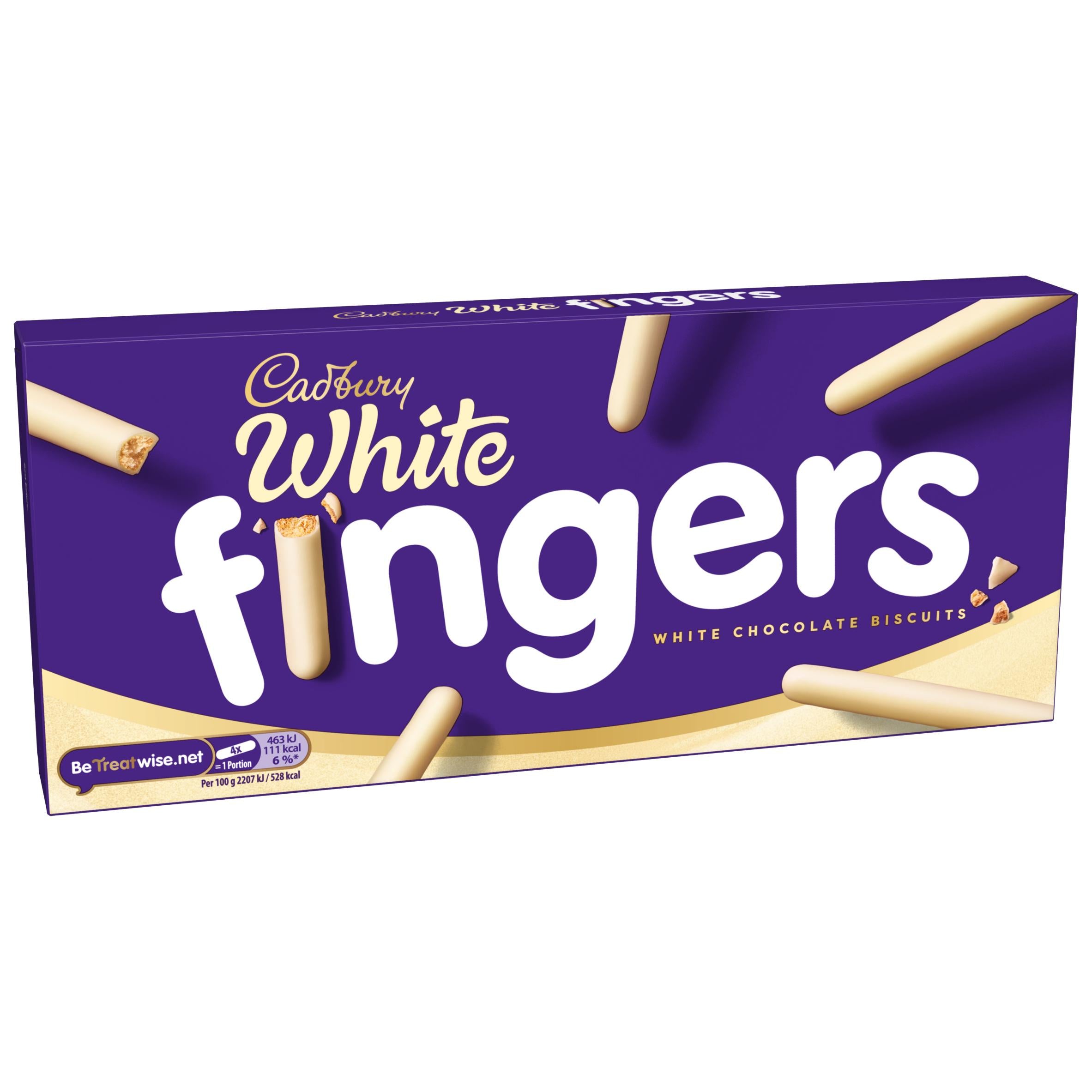 Cadbury white chocolate fingers biscuits 114g, UK version