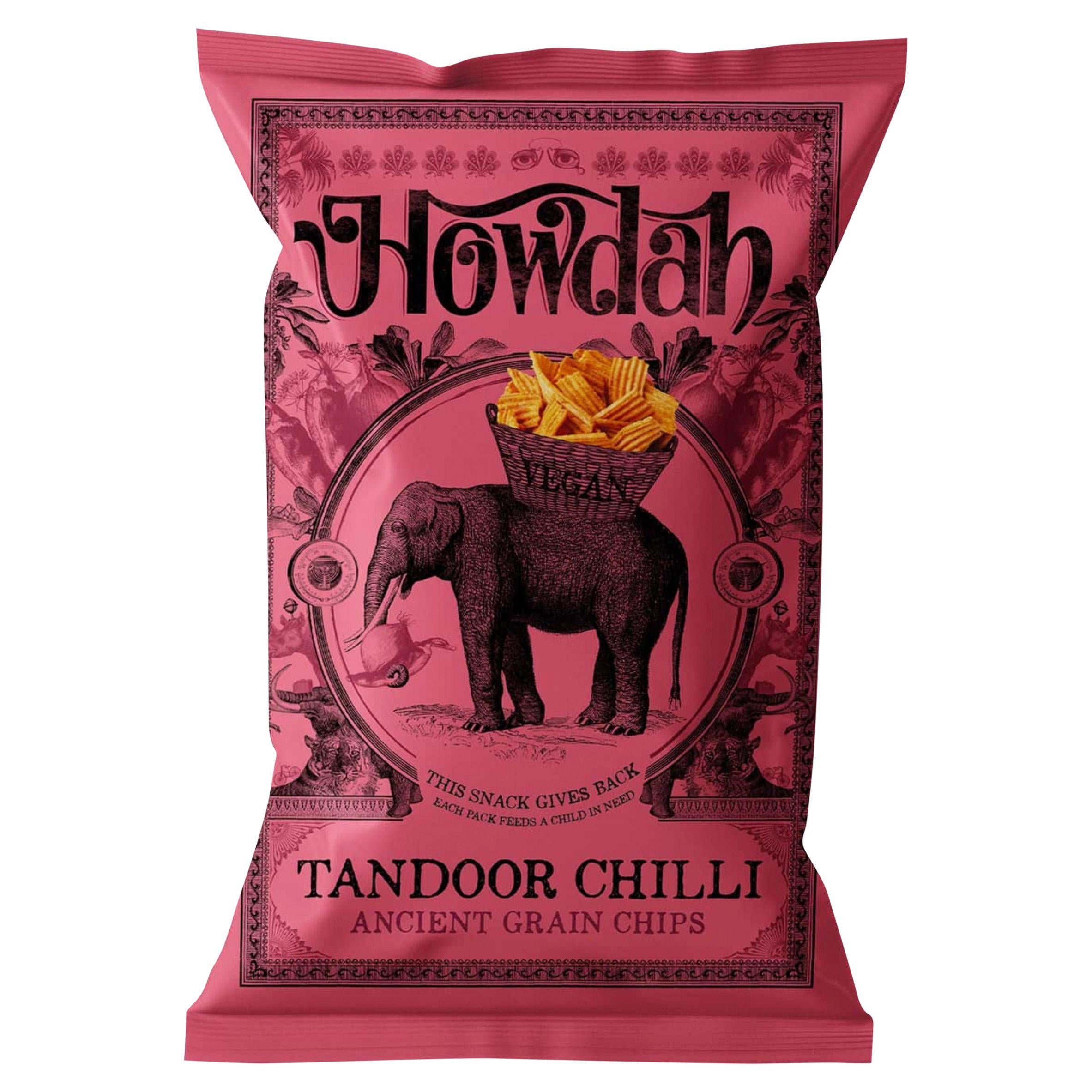Howdah Tandoor Chilli ancient grain chips 130g (British brand)