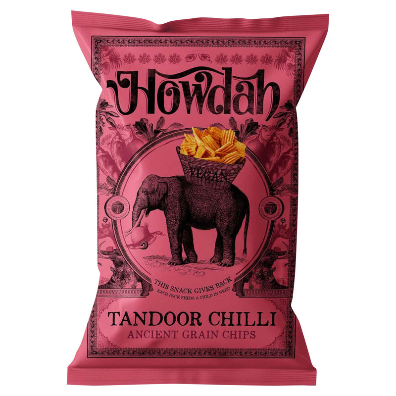 Howdah Tandoor Chilli ancient grain chips 130g (British brand)