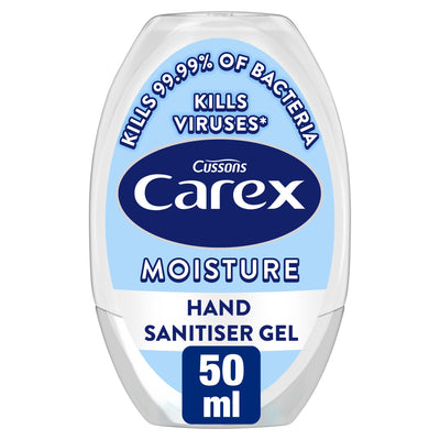 Sainsburys Carex Moisture Antibacterial Hand Sanitiser Gel Quick Dry 50ml- Buy online at McGrocer