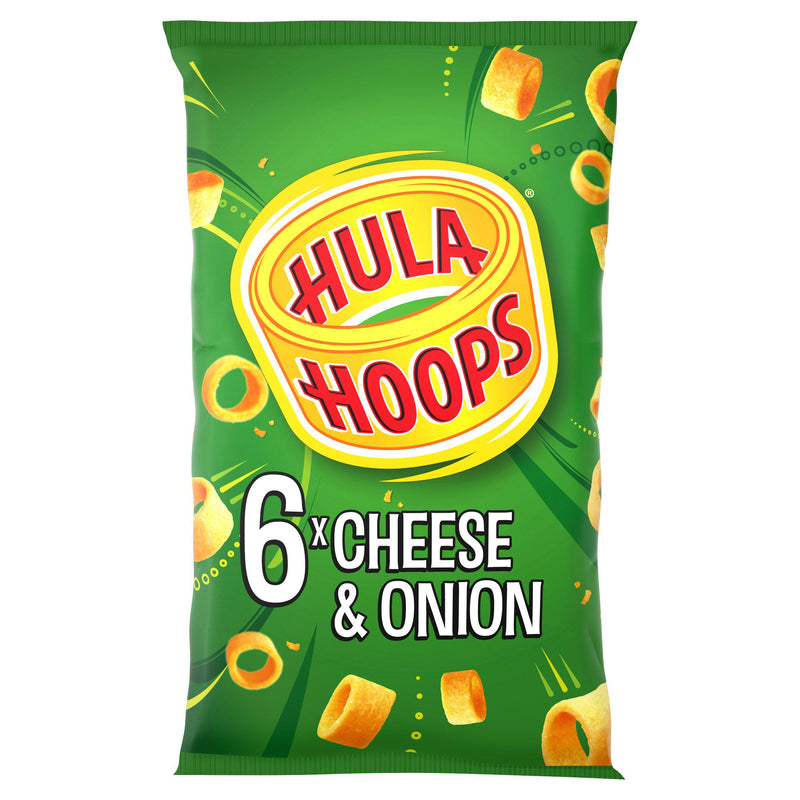 Hula Hoops Cheese & Onion crisps x6 multipack, UK version