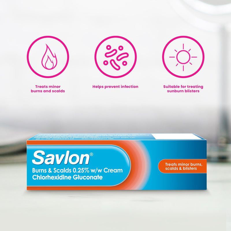 Savlon Burns & Scalds Cream 30g, imported from the UK