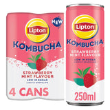 Lipton Kombucha Strawberry Mint flavoured soft drink 4 x 250ml cans, UK version