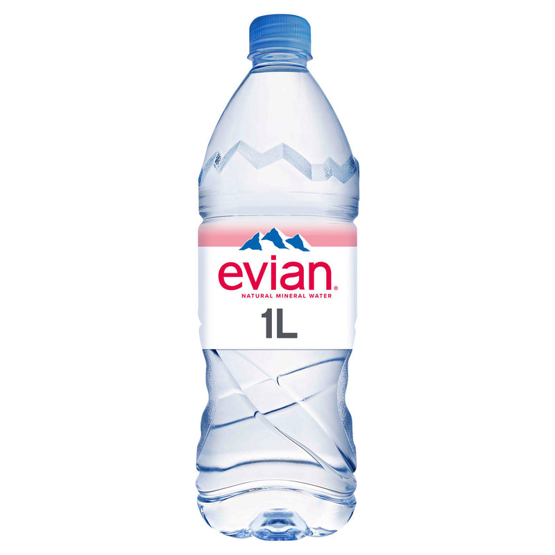 Evian natural mineral water still 1L, imported from the UK