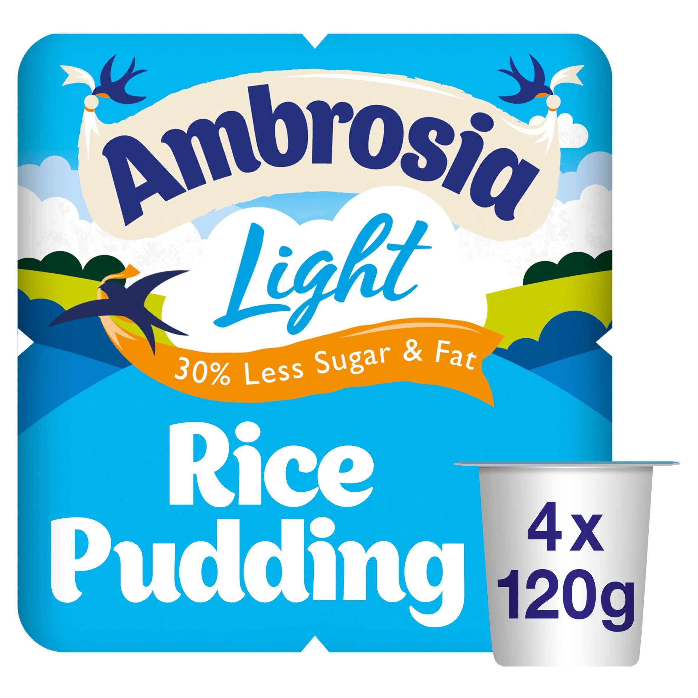 Ambrosia light rice pudding 4 x 120g - British product