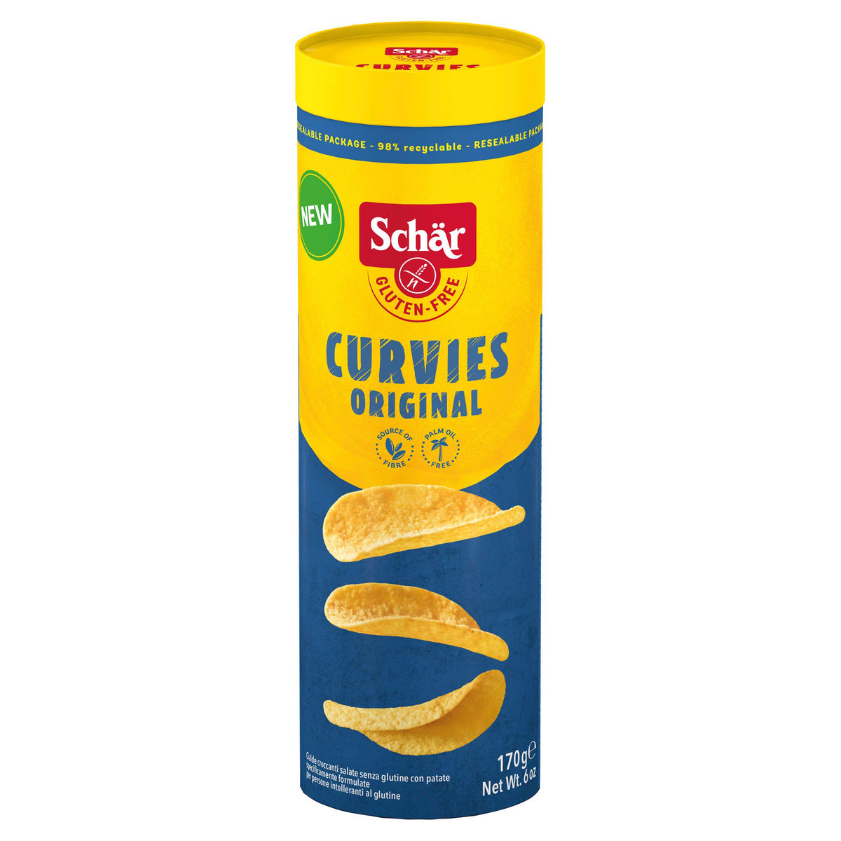 Schär gluten free Curvies original potato snack 170g, UK version