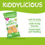 Kiddylicious apple soft biscotti baby snack 6x20g, UK version