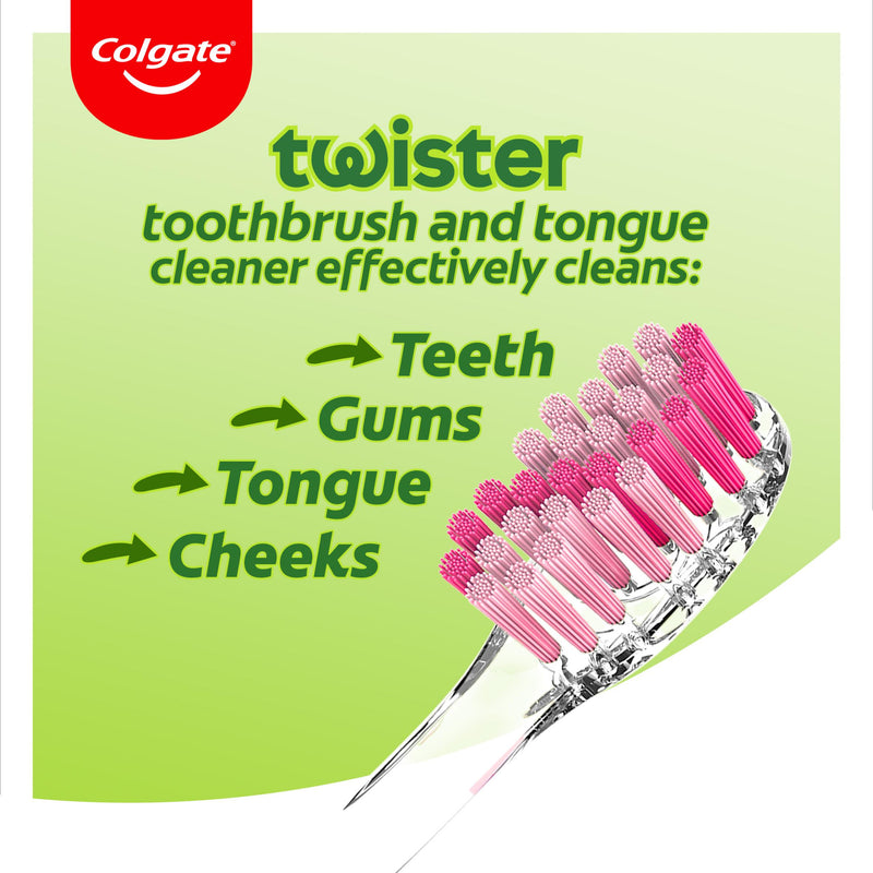 Colgate Twister Medium toothbrush 2-pack, imported from the UK