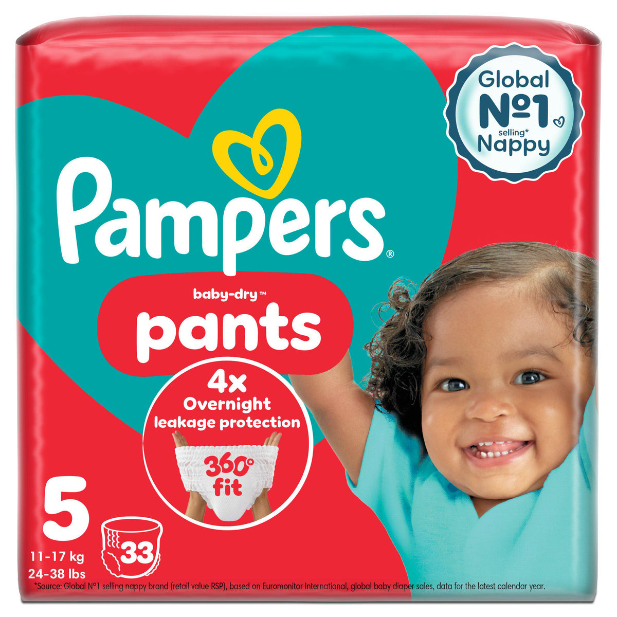 Pampers Baby-Dry nappy pants Size 5 (British brand)