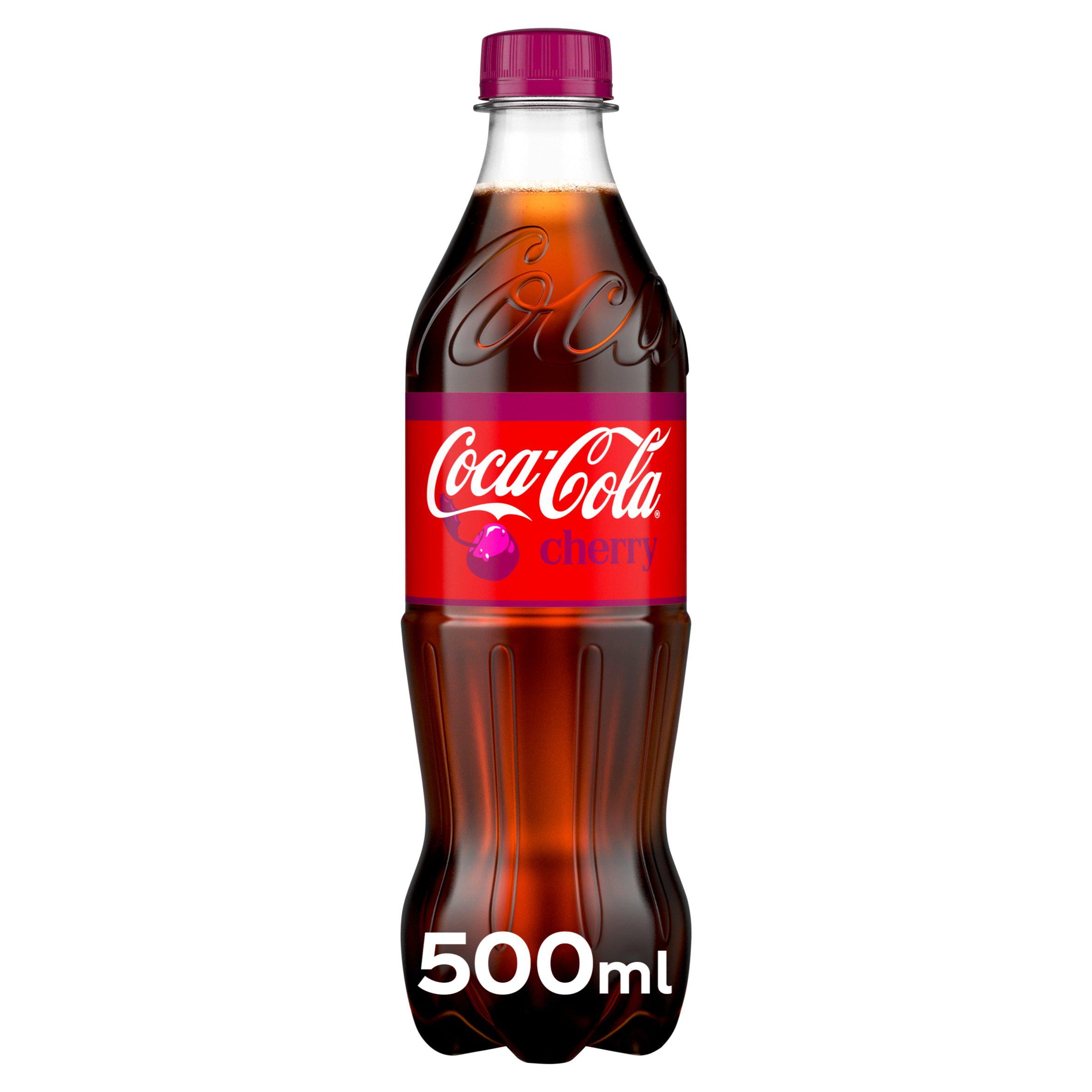 Coca-Cola Cherry 500ml carbonated soft drink - British product
