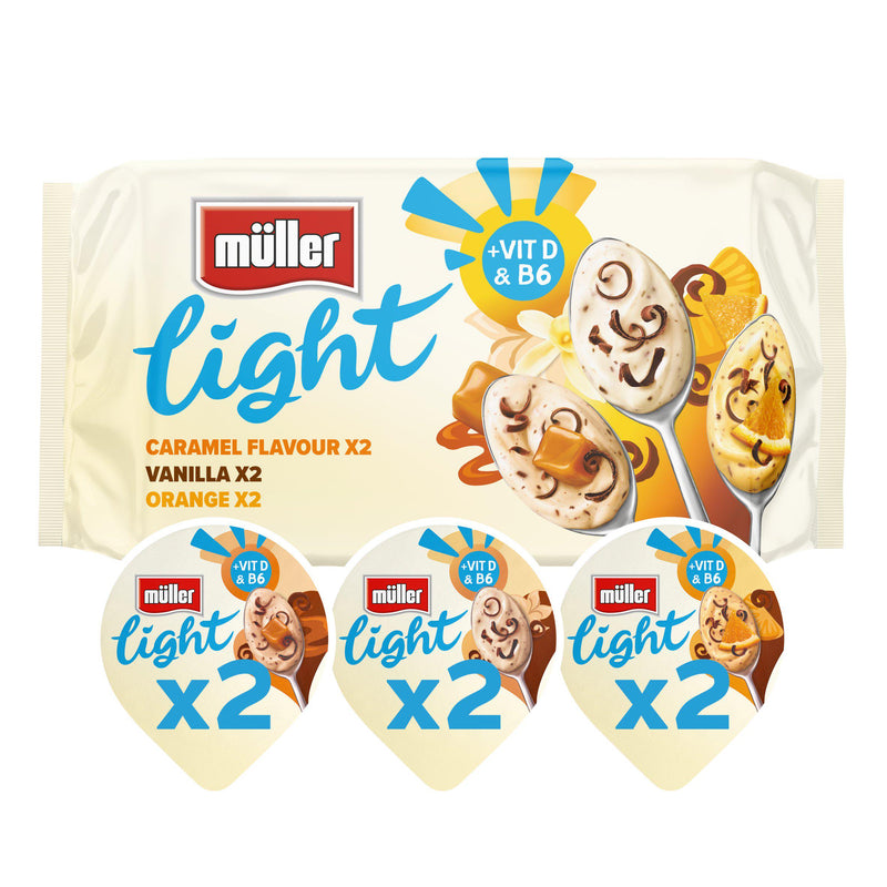 Muller fat free yogurt with chocolate sprinkles 6x140g, imported from the UK