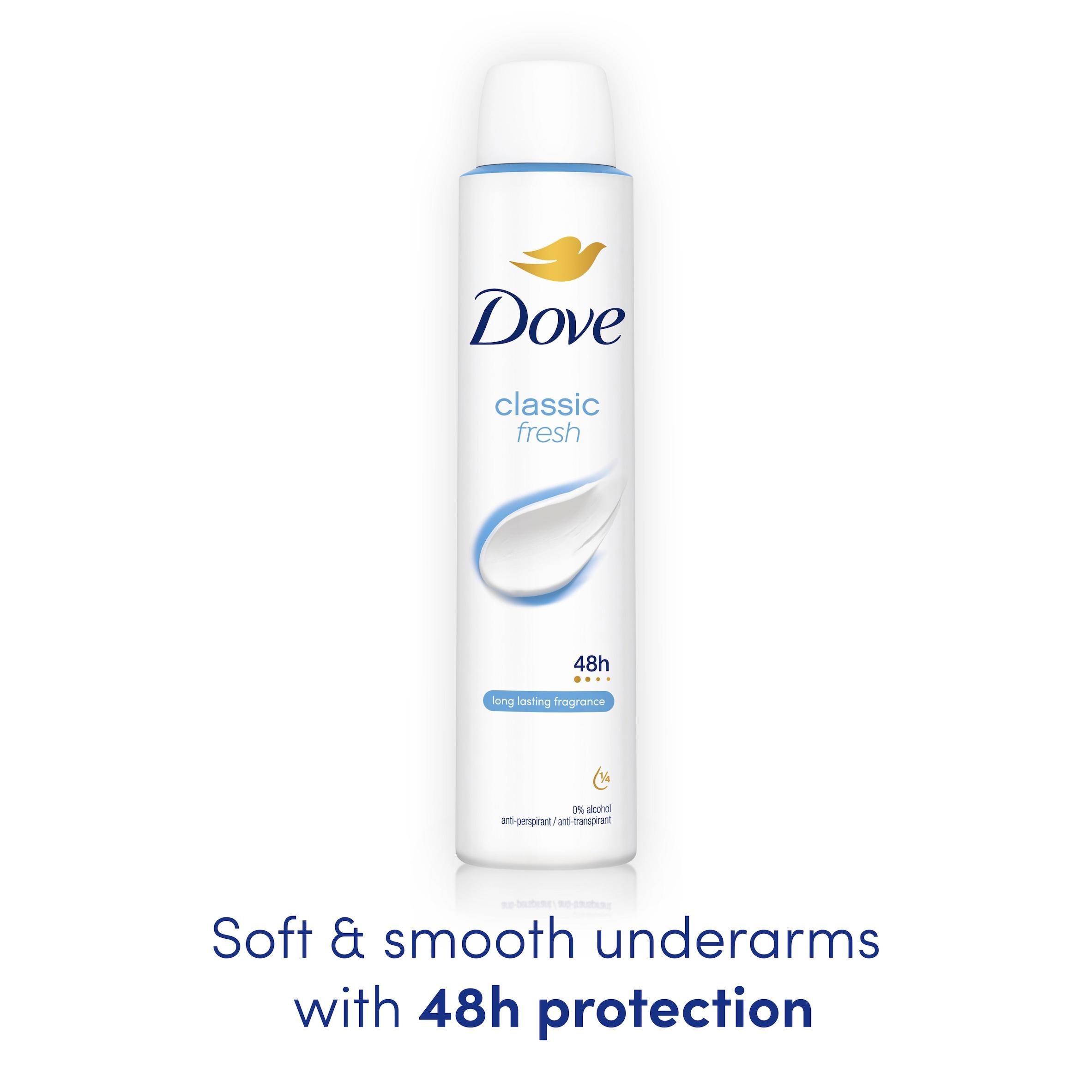Dove Classic Fresh antiperspirant deodorant spray 200ml, imported from the UK