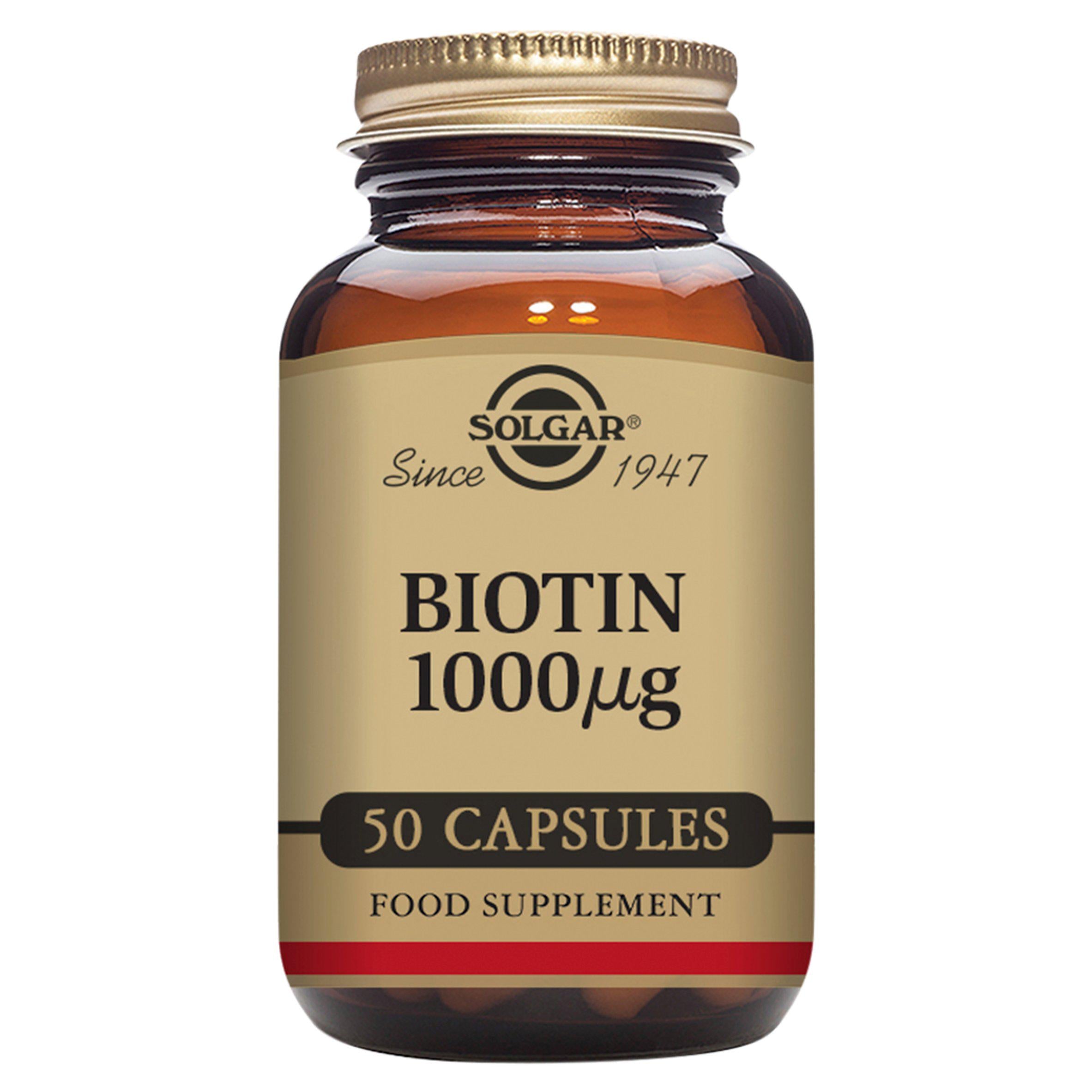 Solgar biotin 1000µg vegetable capsules 50 count - British product