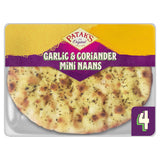 Patak's garlic and coriander mini naan breads 4-pack, imported from the UK