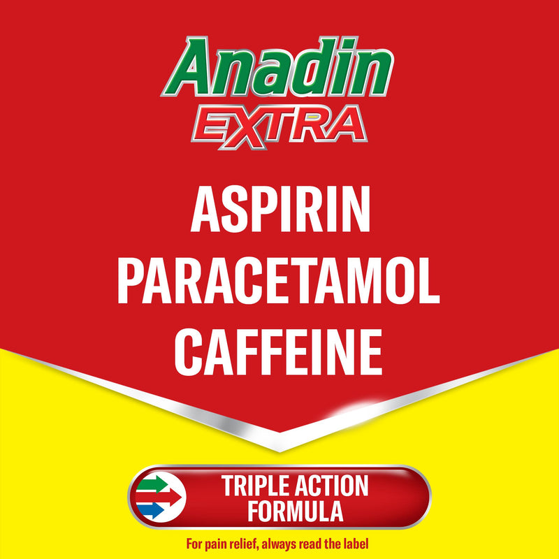 Anadin Extra pain relief caplets 12-pack, imported from the UK