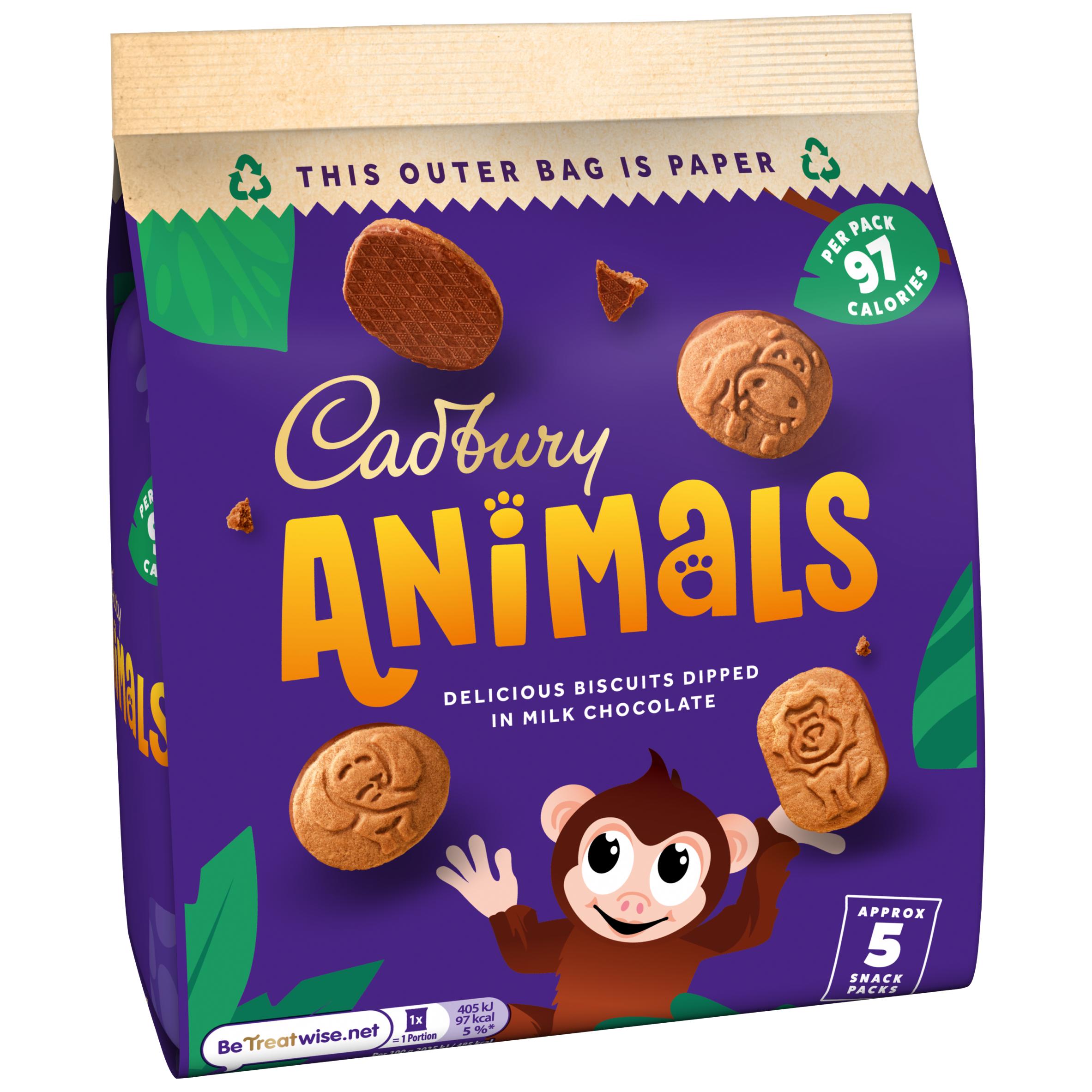 Cadbury Animals mini chocolate biscuit multipack 99g - British product