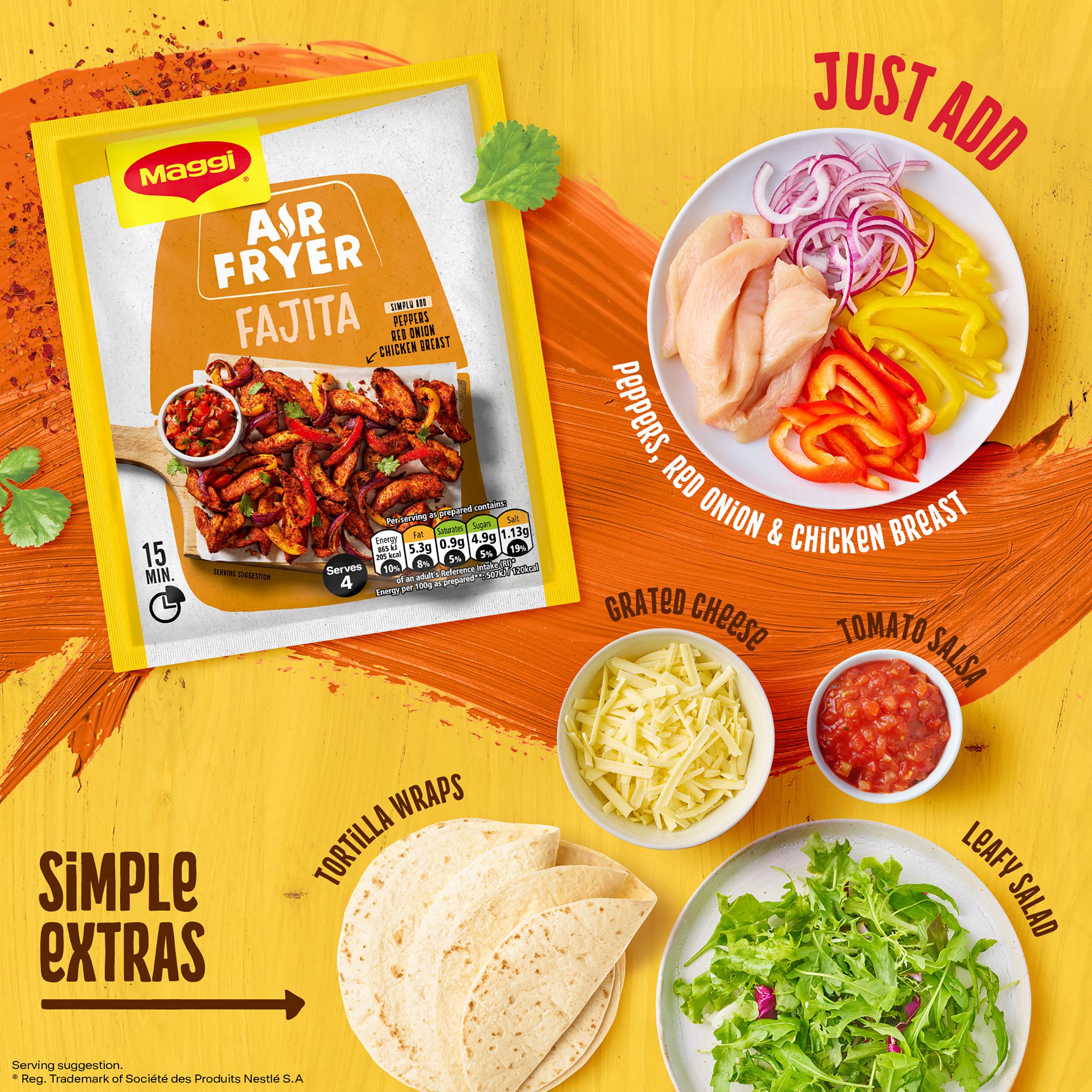 Maggi air fryer fajita seasoning mix 27g, imported from the UK