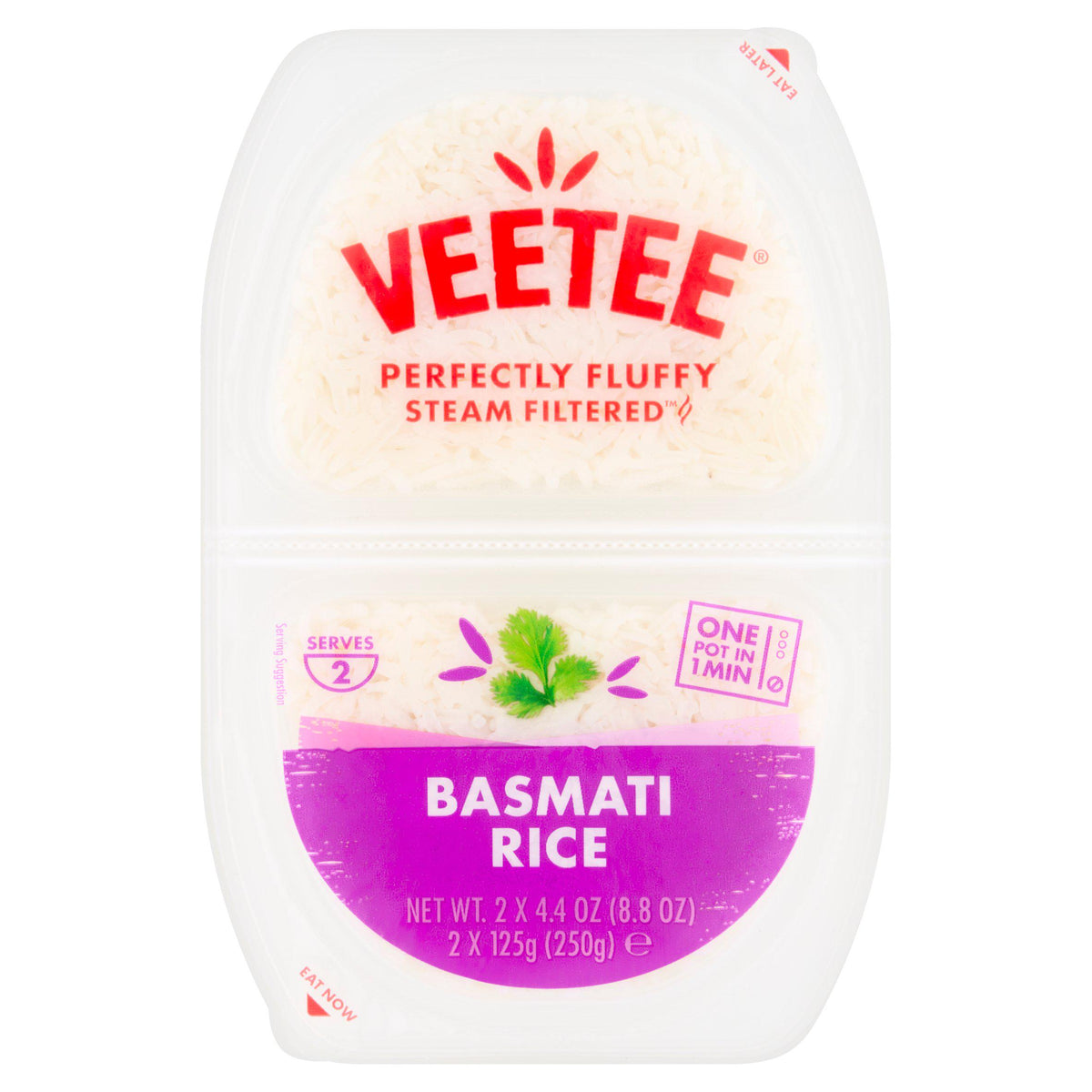 Veetee Heat & Eat Basmati Rice Pots 2x250g (British brand)