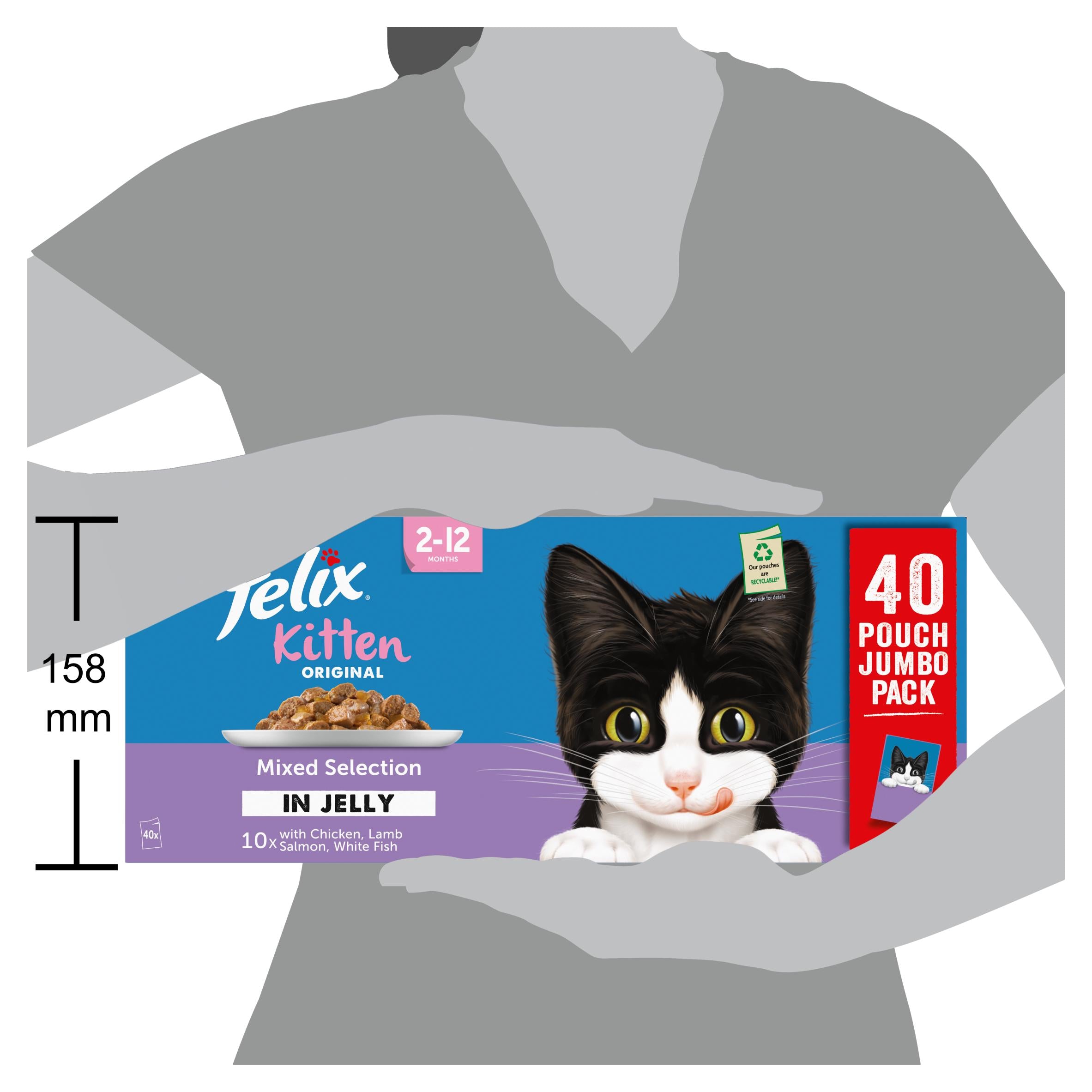 Felix Original Kitten Mixed Selection Jelly cat food 40x85g, UK version