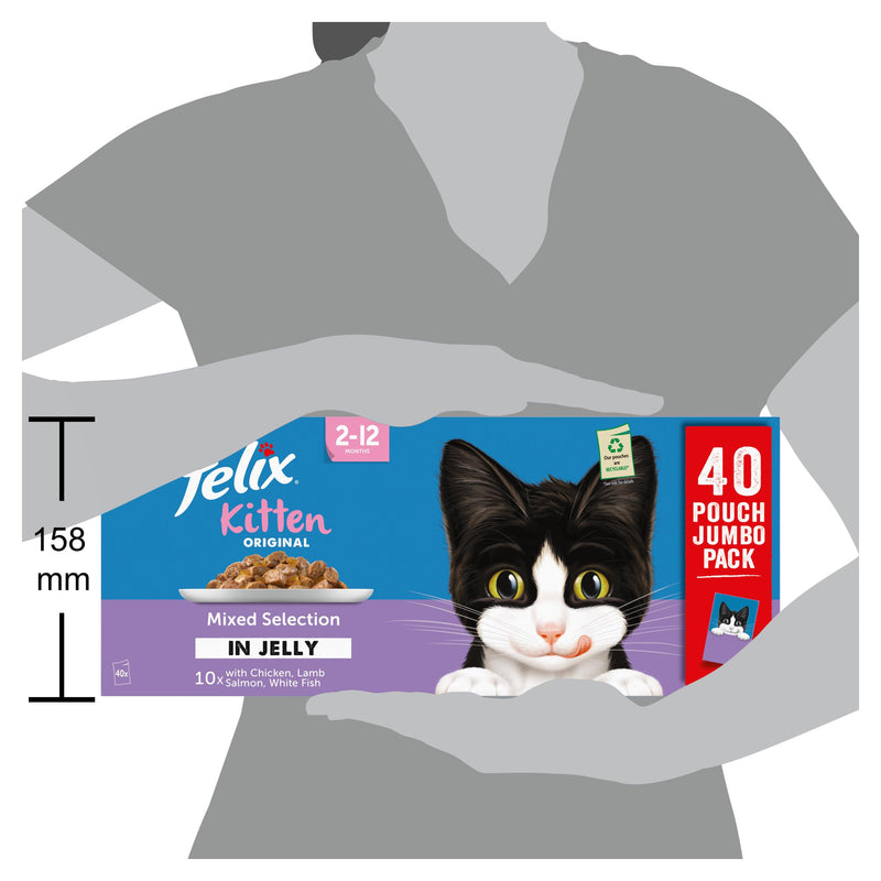 Felix Original Kitten Mixed Selection Jelly cat food 40x85g, UK version