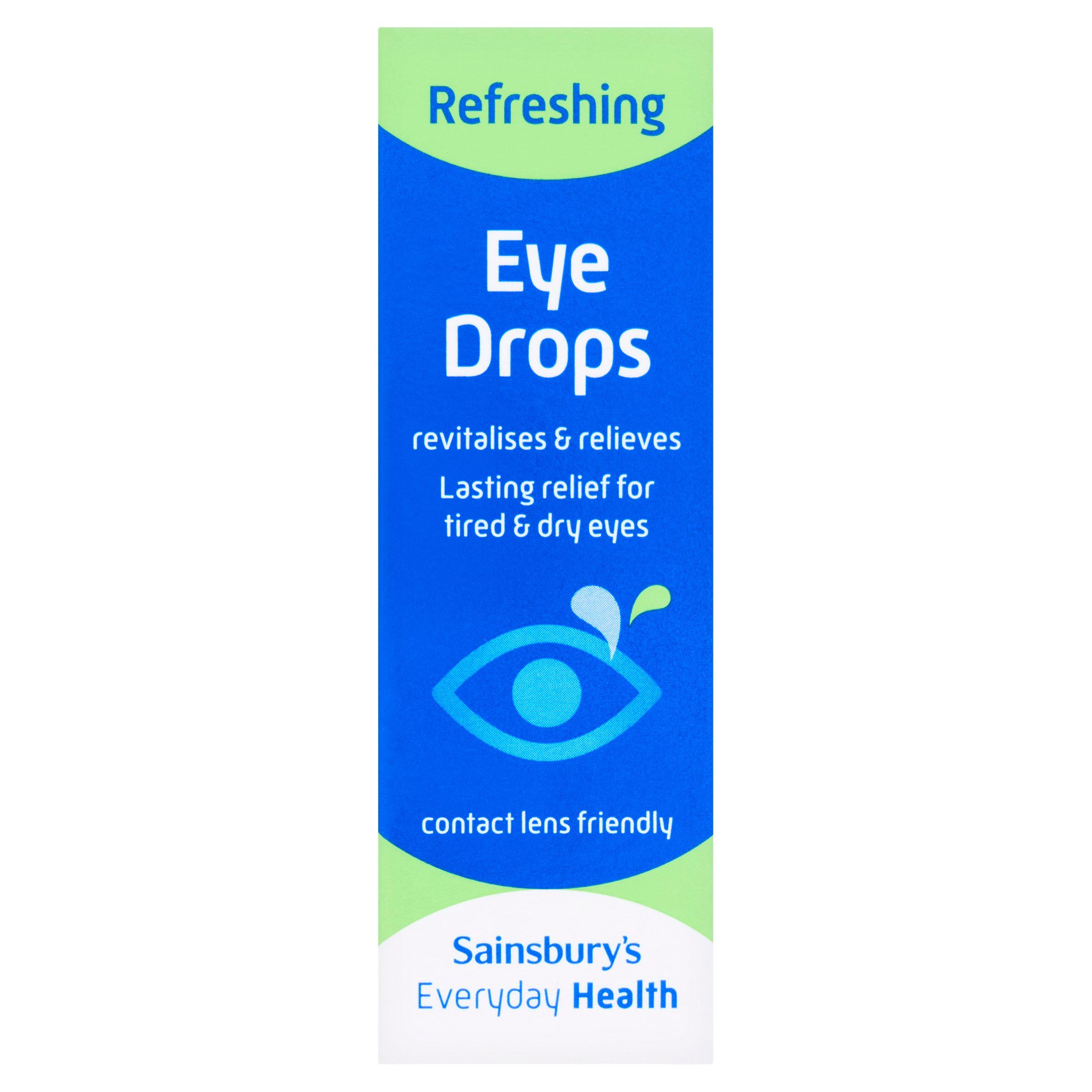 Sainsbury's dry eyes drops 10ml, imported from the UK
