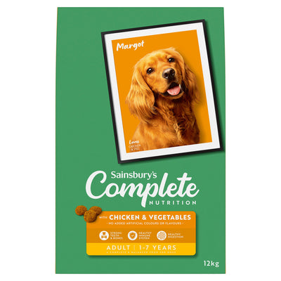 Sainsburys Sainsbury's Complete Nutrition Adult Dry Dog Food with Chicken & Vegetables, 12kg- Buy online at McGrocer